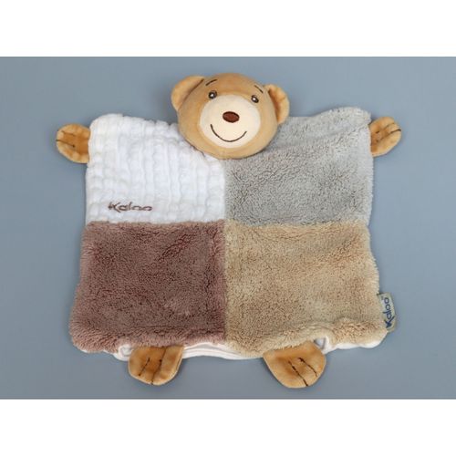 Doudou Ours Plat Marionnette Beige Marron Gris Blanc Kaloo