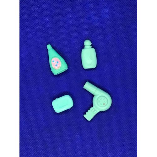 Accessoires Beauté Barbie Mattel Bubblefairy 1998 Vintage Vert Pâle Sèche Cheveux Shampooing Gel Douche Savon Parfum Salle De Bain Maison Produits