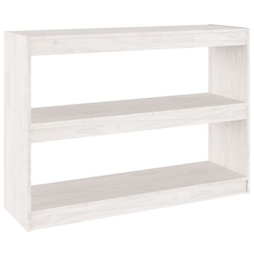 Bibliothèque/Séparateur De Pièce Blanc 100x30x71,5cm Pin Massif