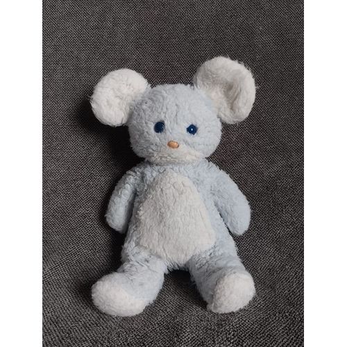 Peluche Souris Vintage - Boulgom - Doudou Ours Bleu Et Blanc Ancien