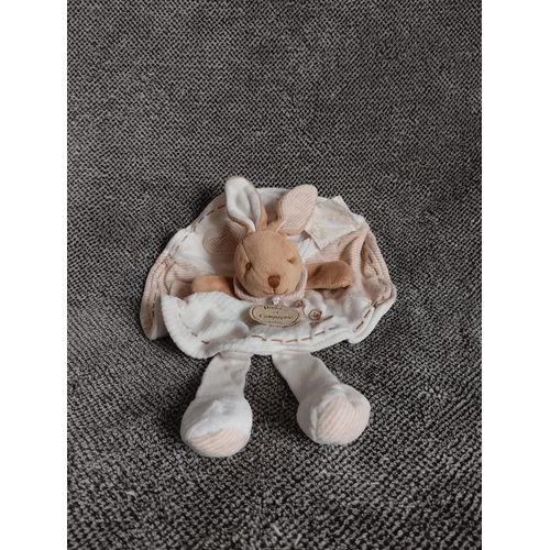 Doudou Plat Rond Lapin - Doudou Et Compagnie - Peluche Lapinou Bio