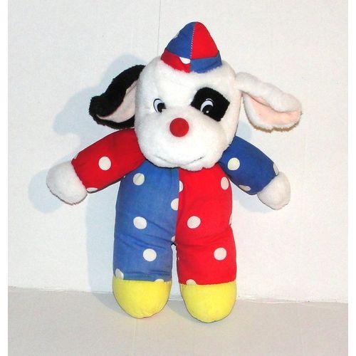 Doudou Chien Clown En Tissus Peluche Jemini