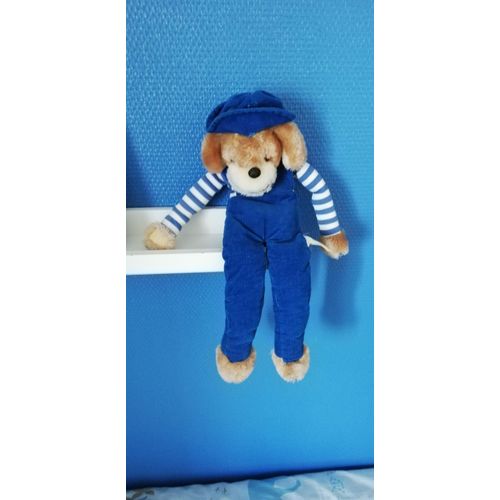 Peluche Singe En Salopette En Velours