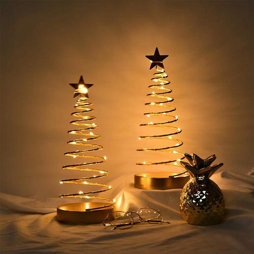 Sapin de Noël,Arbre de noël en fer forgé avec étoile en cristal, éclairage  LED pour Table, ambiance artistique, féerique, - Type C - Cdiscount Maison