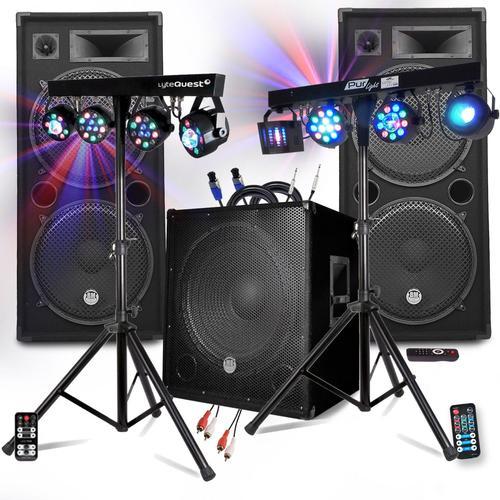 Pack SONO BM SONIC MEGA BASSES 3200W Caisson/Subwoofer bi-amplifié 18" 46cm - HP 215, Portiques 8 Lumières Xperformer/Euphoria