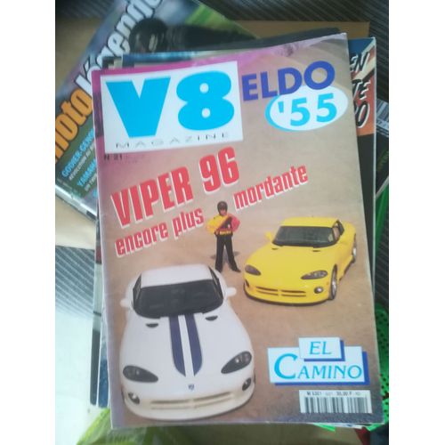 V8 Magazine 21 De 1996 Dodge Viper,Mercury Monarch,Pontiac Starchief Catalina Coupe,Buick Skylark Coupe,La Salle 38,Cadillac Eldorado,Corvette T Top,El Camino