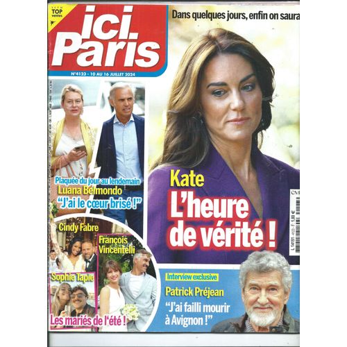 Ici Paris 10/07/2024 Patrick Préjean, Pierre Arditi, Linda Hardy, Jean-Pierre Descombes, Olivier Villa, Soprano, Céline Dion, Chantal Goya, Roschdy Zem, Vitaa, Black M, Dorothée, Nadia Comaneci
