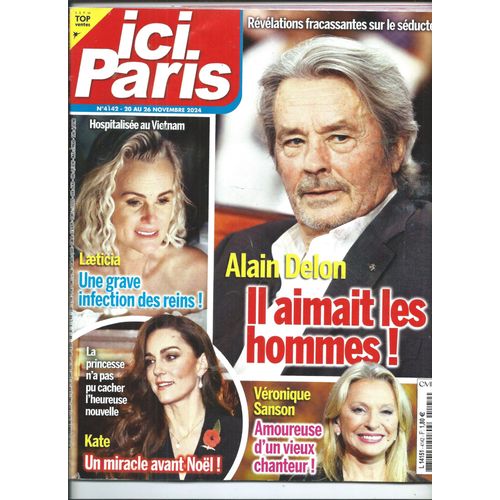 Ici Paris 20/11/2024 Alain Delon, Véronique Sanson, Vartan & Étienne Daho, Didier Gustin, Michel Sardou, Vitaa, Julien Doré, Pascal Obispo, Charles Dumont, Le Splendid, Zazie, Amel Bent, Elisa Tovati