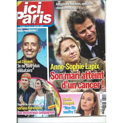 Ici Paris 25/01/2023 Carole Bouquet, Gad Elmaleh, Shakira, Louis De Funès, Julie Depardieu, Iggy Pop, Gina Lollobrigida, Marcel Zanini, Claire Nadeau, Catherine Ringer & Sa Fille Simone,Vincent Perrot