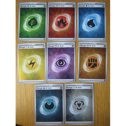 Lot Des 8 Cartes Énergies Pokémon De Base - Reverse (Version 2024)