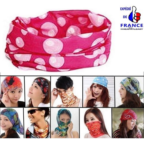 Bandeau Tour De Cou Cache-Nez Masque Chouchou Serre-Tête Cagoule - Rose À Pois - Tube Élastique Multifonction Dacron Pm10 - Protection Pollen Froid Insectes Ski Moto Vélo Roller Skate Randonnée Trek