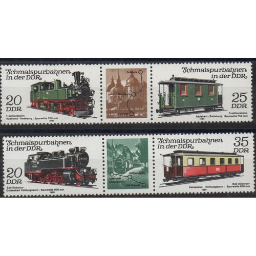 Allemagne De L'est Timbres Les Trains 1980