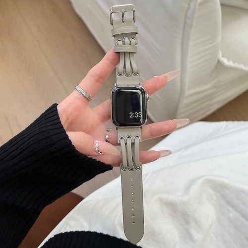 Pour Apple Watch Series 9 8 7 41 Mm / 6 5 4 Se (2023) Se (2022) Se 40 Mm / 3 2 1 38 Mm Véritable Vache Leath