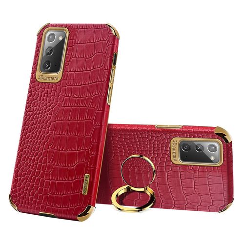 Pour Samsung Galaxy Note20 5g/4g 6d Crocodile Galvanoplastie Kickphone Coque Pu Enduit Tpu Coque