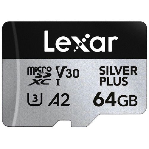 LEXAR Silver Plus 64GB TF Card Téléphone Appareil photo U3 205MB s Vitesse de lecture Carte mémoire