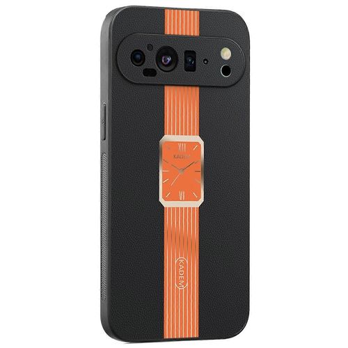 Kadem Pour Google Pixel 9 Coque Cuir Tpu Acrylique Anti-Rayures Coque De Téléphone - Orange