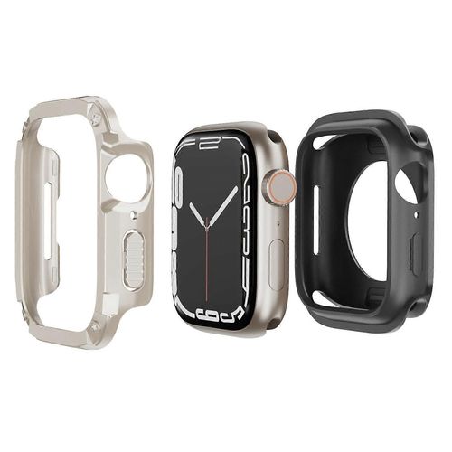 Ensemble De Boîtier De Montre Pour Apple Watch Series 9 8 7 Se 6 5 4 41mm 40mm Hard Pc Tpu Watch Frame Cover Combo -