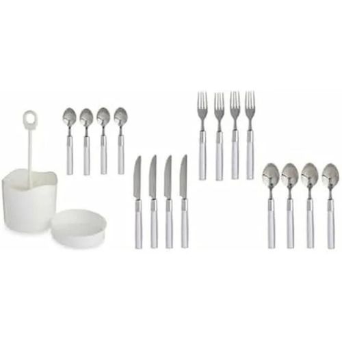 Set De Cubiertos - Inox - 8 Unidades - Blanc - Résistant Aux Taches - Lave-Vaisselle Compatible