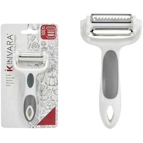 Éplucheur 3-En-1 - Non Spécifié - 12 X 3 X 22 Cm - Acier Inoxydable - Polypropylène - Compatible Lave-Vaisselle