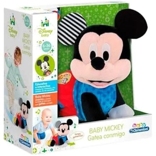 Clementoni Baby Mickey Gateos 55573 Peluche Interactive pour bébés avec laquelle Elle fera Ses Premiers Pas - Enseigne Les Chiffres
