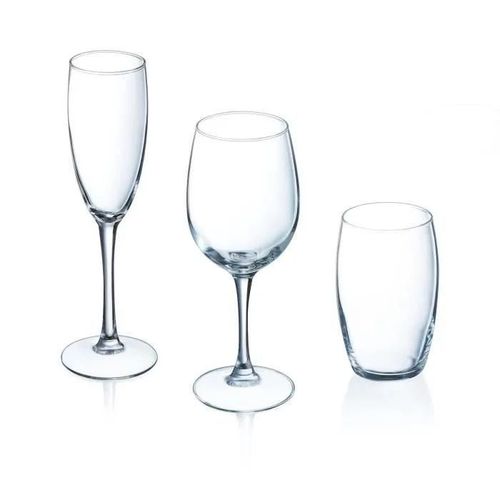 Service De Verres - Luminarc - La Cave - 18 Pièces - Verre - Compatible Lave-Vaisselle