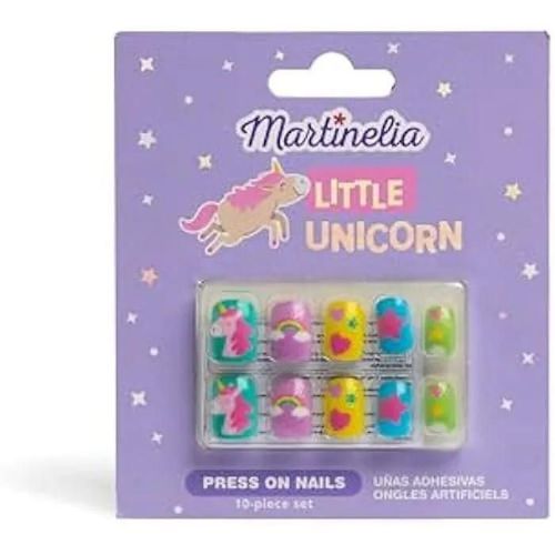 Faux Ongles - Martinelia - Licorne - Lot De 10 - Autocollants - Adaptés Aux Petites Mains Multicolore
