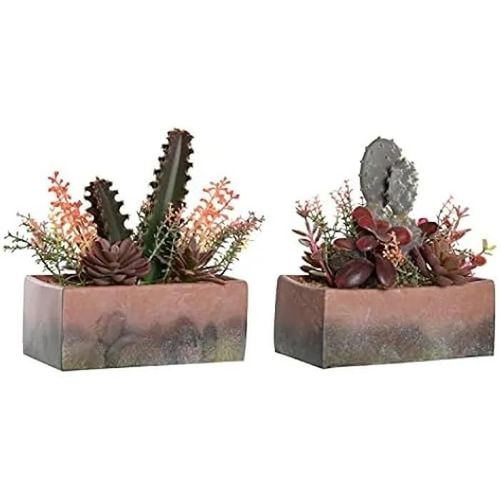 Plante décorative - DKD Home Decor - Estándar - Orange et rose - Polypropylène - 19 x 9 x 22 cm