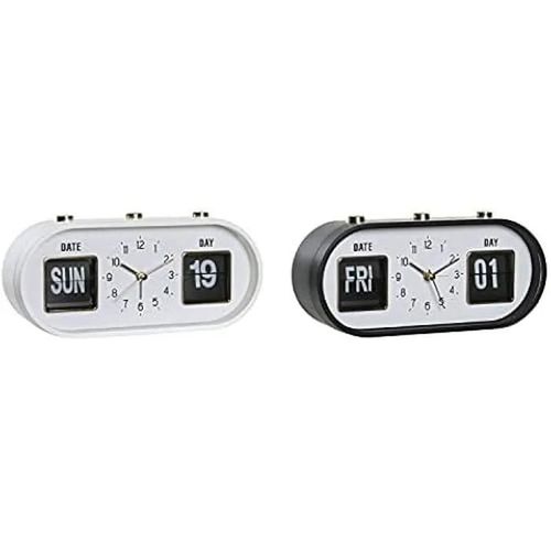 Réveil - DKD HOME DECOR - Standard - Blanc et Noir - PVC - 20 x 6 x 9,5 cm