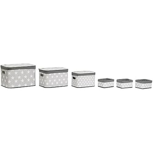 Ensemble De Paniers - Dkd Home Decor - Standard - Blanc Et Gris - Bambou Et Mdf - 51x35x33 Cm