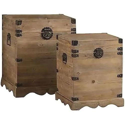 Ensemble De Coffres - Dkd Home Decor - Multicolore - Métal Et Bois De Sapin - 50x50x60 Cm