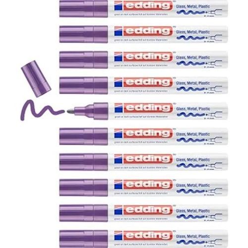 Marqueur Peinture - Edding - 750 - Violet - 10 Feutres - Pointe Ronde 2-4mm