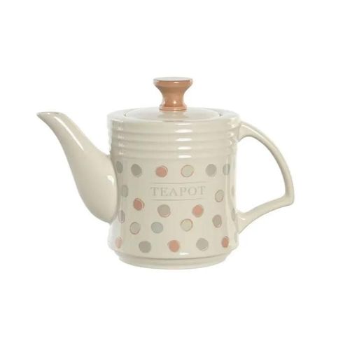 Théière - Dkd Home Decor - Grès - Beige - 1 L - Compatible Tous Feux Sauf Induction