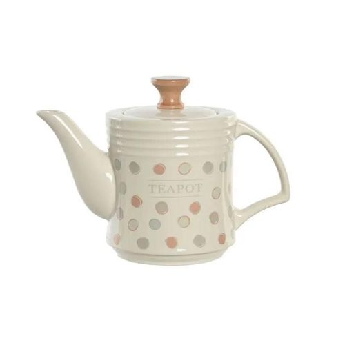 Théière - Dkd Home Decor - Grès - Beige - 1 L - Compatible Tous Feux Sauf Induction
