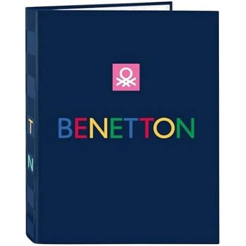 Classeur - Safta - Benetton Damero - 4 Anneaux - Couverture Rigide - Idéal Pour Enfants