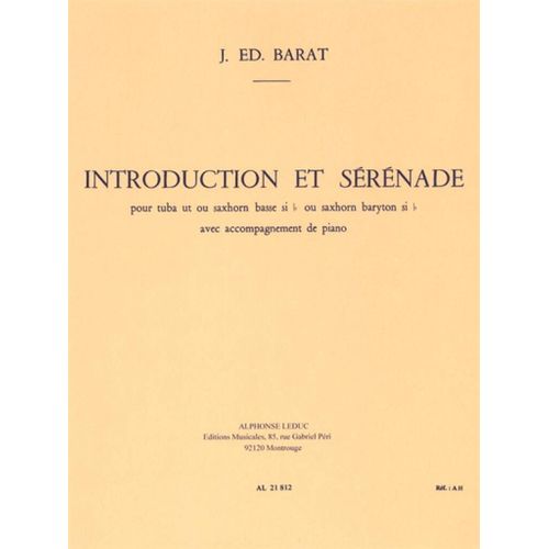 Jacques Barat : Introduction Et Serenade - Recueil Tuba In C Or Tenor Horn B-Flat And Piano 9790046218125 Al21812