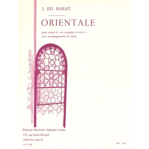 Joseph Edouard Barat : Orientale - Recueil Avec Parties Séparées Trompette Et Piano 9790046218613 Al21861