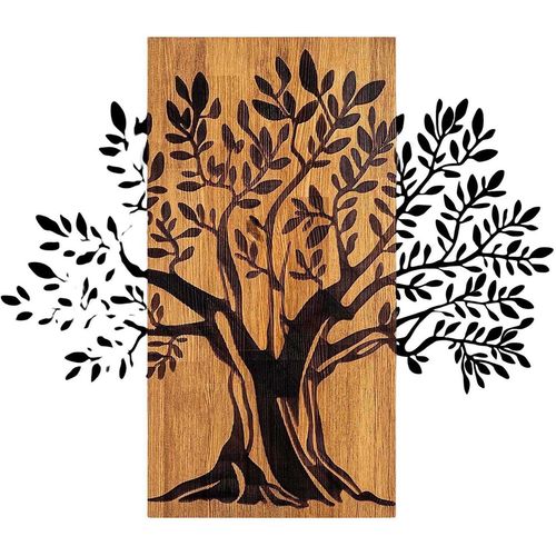Décoration murale en bois et métal Walnut Monumental Tree