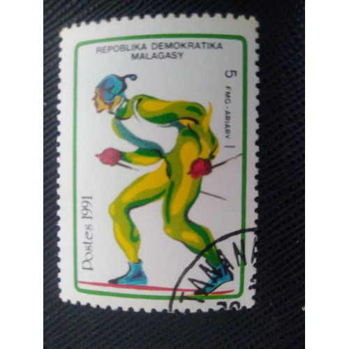 Timbre Madagascar Yt 1031 Jeux Olympiques D'hiver - Albertville 1991 (030309 )