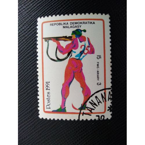 Timbre Madagascar Yt 1032 Jeux Olympiques D'hiver - Albertville - Biathlon 1991 (030309 )