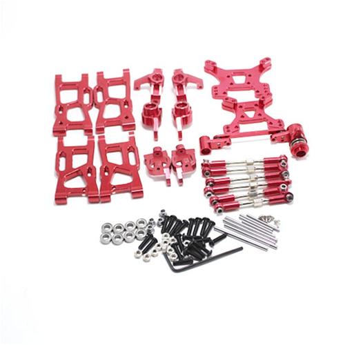 Mise À Niveau Des Pièces Pour 1: 14 144001 Rc Voiture Métal Direction Bras Pivotant Base C Moyeu Arrière Siège Servo Tirant Tige, Rouge