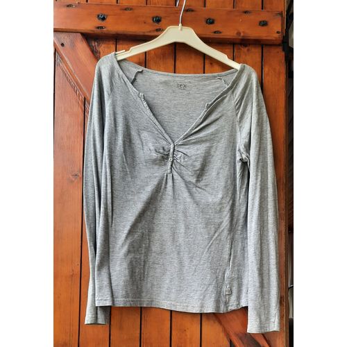 T-Shirt Femme Gris Manches Longues, Taille 38