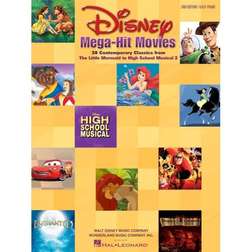 Disney Mega-Hit Movies 2nd Edition - 38 Contemporary Classics From The Little Mermaid To High School Musical 2 - Recueil Easy Piano Hl00316081 9780634045141