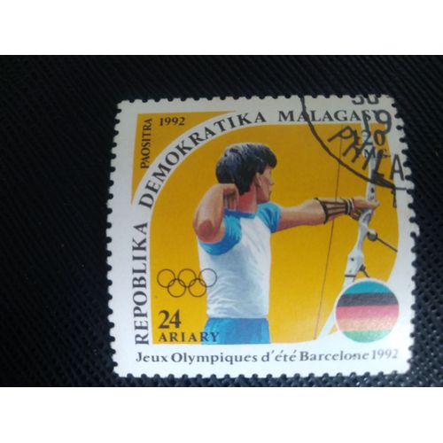 Timbre Madagascar Yt 1063 Jeux Olympiques D'été - Barcelone - Tir À L'arc 1992 (030309 )