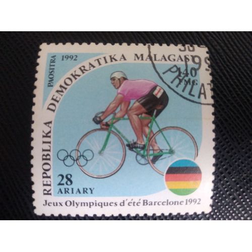 Timbre Madagascar Yt 1064 Jeux Olympiques D'été - Barcelone - Cyclisme 1992 (030309 )