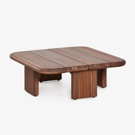 Table Basse Carrée (70x70 Cm) En Bois D'acacia Famara Brun Acacia