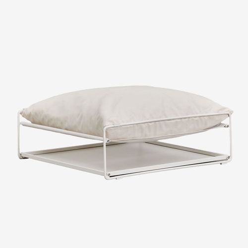Pouf De Jardin Amaro Transformable En Table D'appoint Blanc Gardenia