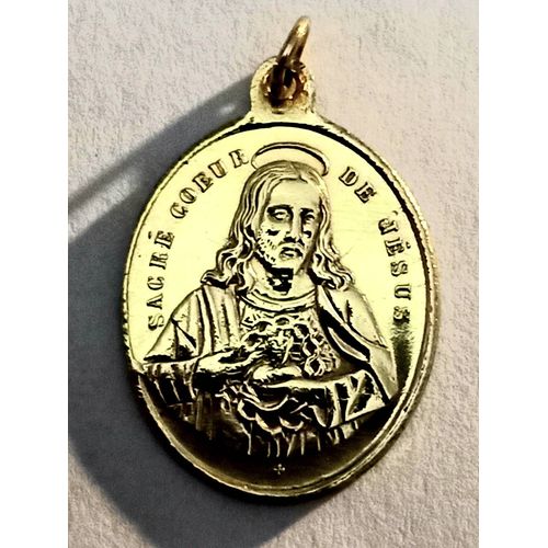 Médaille Religieuse Ancienne, Sacré Coeur De Jésus.
