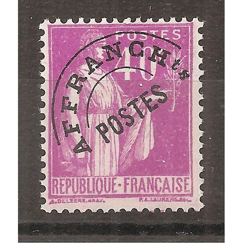 Préo 70 (1922) Préoblitéré Type Paix 40c Lilas N** (Cote 13e) (9315)