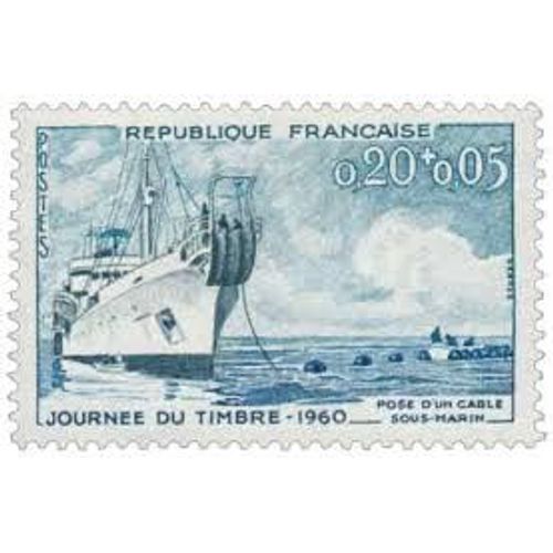 Journée Du Timbre : Câblier "Ampère" Année 1960 N° 1245 Yvert Et Tellier Luxe