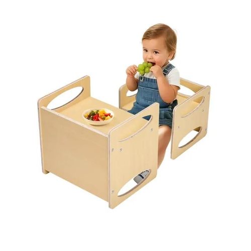 Ensemble Table Et Chaises-Vevor-Pour Diversification Alimentaire Enfants-Table De D'activités Pour Enfants-Couleur De Bois